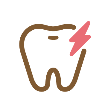 傷んでいる歯のアイコン