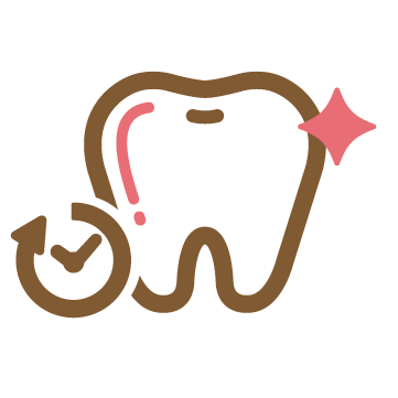 時計と光る歯のアイコン