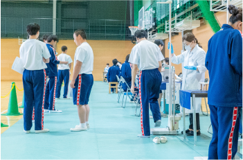 実施の条件 学校健診の様子