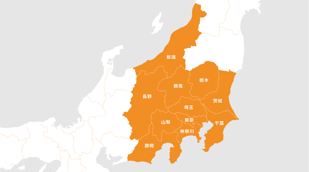 関東圏内を示すMAP