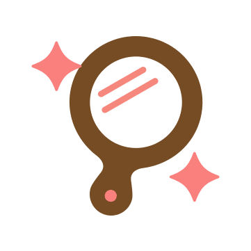 キラキラ光る鏡のアイコンイラスト